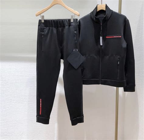 mens black prada tracksuit